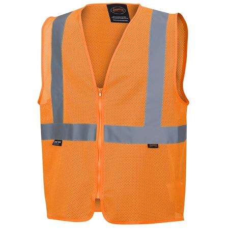 Pioneer Polyester Mesh Vest, Orange, XL V1025050U-XL